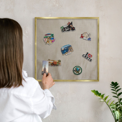 Tableau pour aimants cadre doré Beige calme