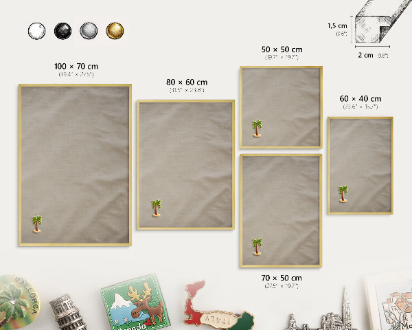 Tableau pour aimants cadre doré Beige calme