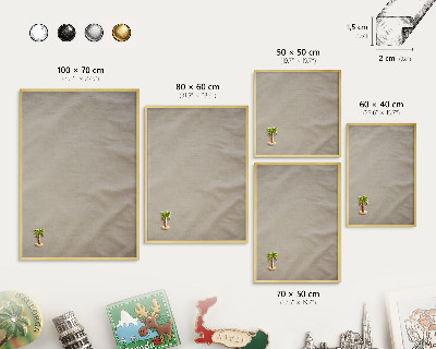 Tableau pour aimants cadre doré Beige calme