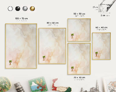 Tableau pour aimants cadre doré Paix pastel