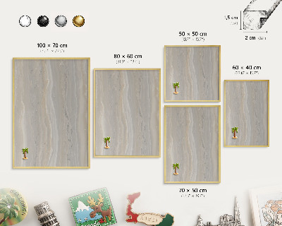 Tableau pour aimants cadre doré Texture de marbre
