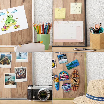 Tableau magnétique avec cadre de couleur dorée Texture bois