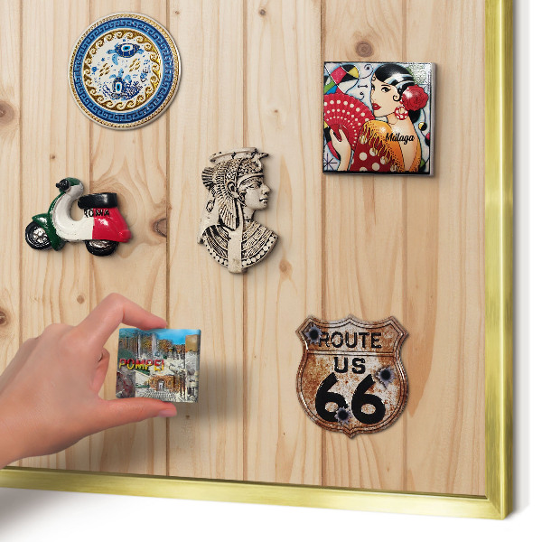 Tableau pour aimants cadre doré Motif en bois