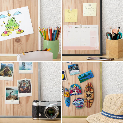 Tableau pour aimants cadre doré Motif en bois