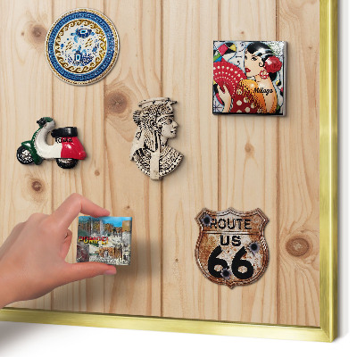 Tableau pour aimants cadre doré Motif en bois