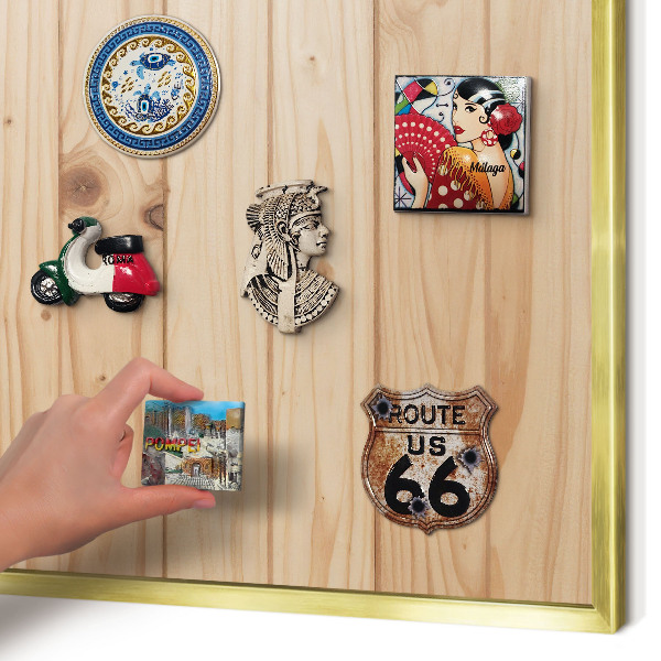 Tableau pour aimants cadre doré Motif en bois