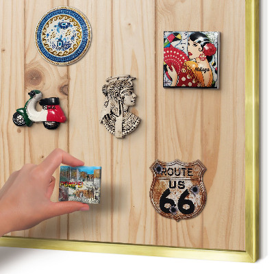 Tableau pour aimants cadre doré Motif en bois