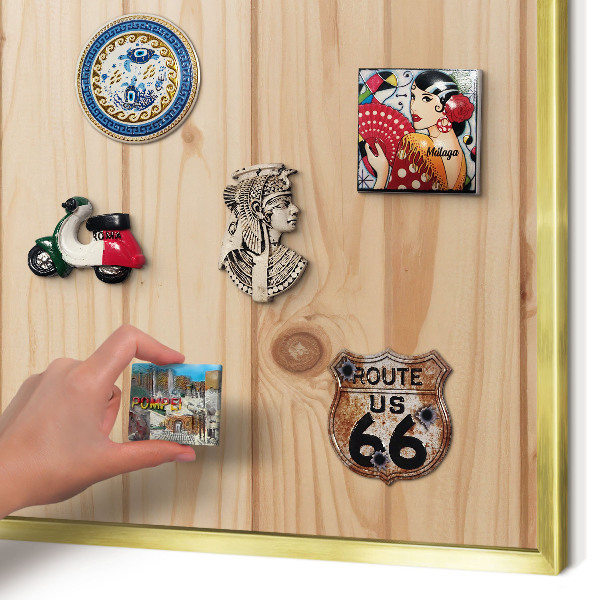 Tableau pour aimants cadre doré Motif en bois