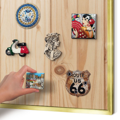 Tableau pour aimants cadre doré Motif en bois