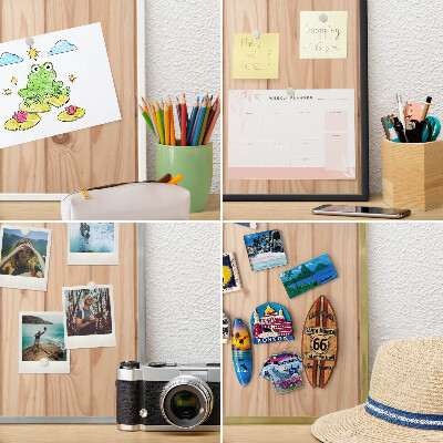 Tableau pour aimants cadre doré Motif en bois