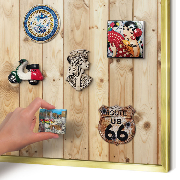 Tableau pour aimants cadre doré Planches de bois