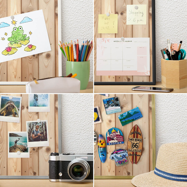 Tableau pour aimants cadre doré Planches de bois