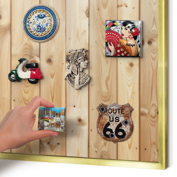 Tableau pour aimants cadre doré Planches de bois