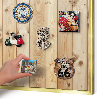 Tableau pour aimants cadre doré Planches de bois
