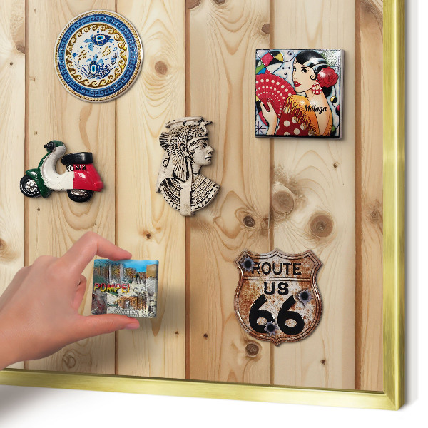 Tableau pour aimants cadre doré Planches de bois