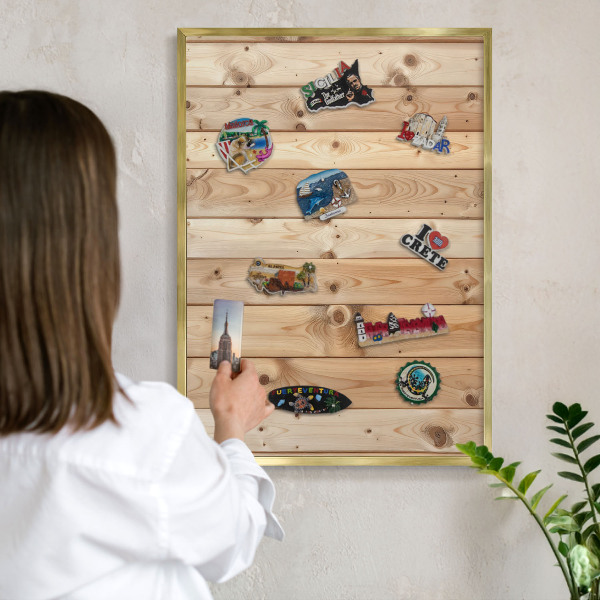 Tableau pour aimants cadre doré Planches de bois