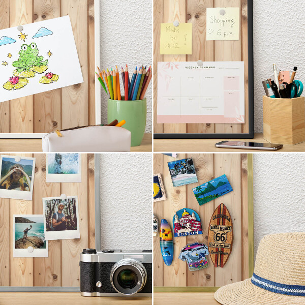 Tableau pour aimants cadre doré Planches de bois