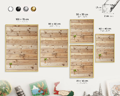 Tableau pour aimants cadre doré Planches de bois