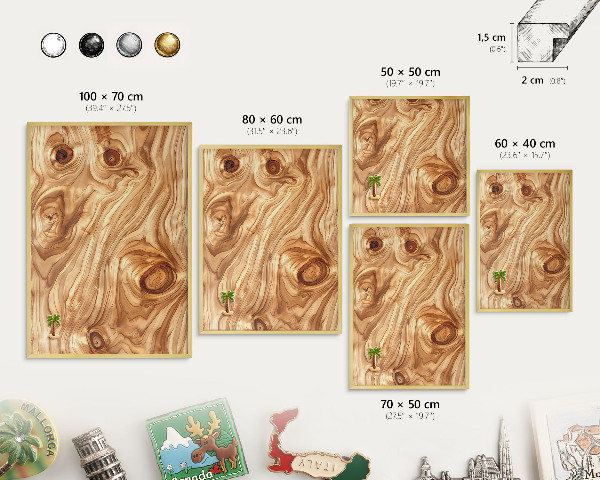 Tableau pour aimants cadre doré Texture bois