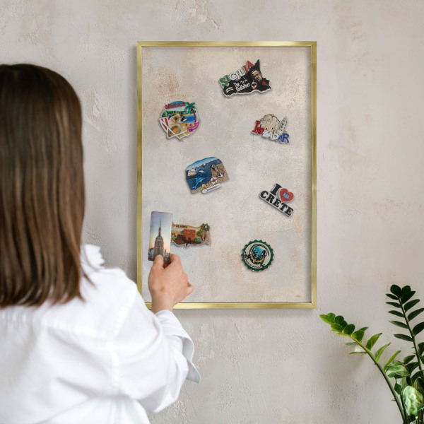 Tableau pour aimants cadre doré Fond neutre