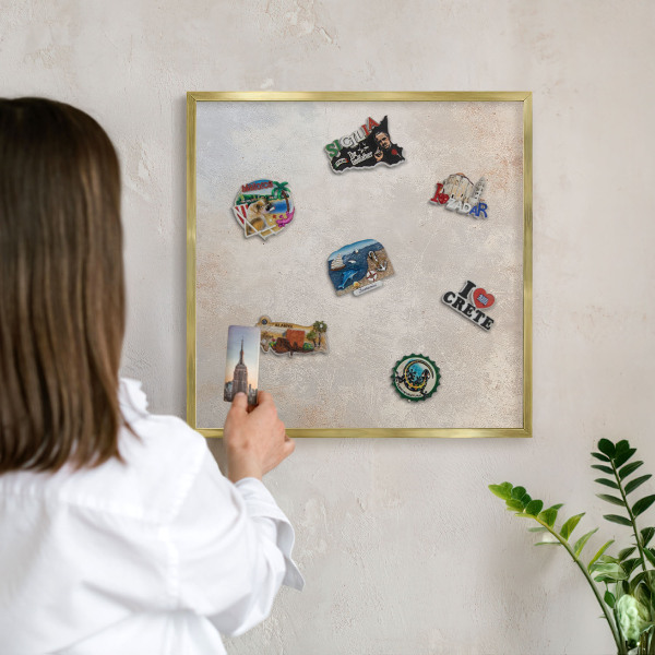 Tableau pour aimants cadre doré Fond neutre