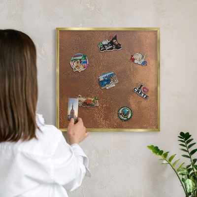 Tableau pour aimants cadre doré Texture brune