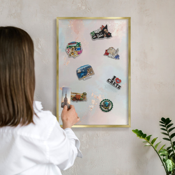Tableau pour aimants cadre doré Harmonie pastel