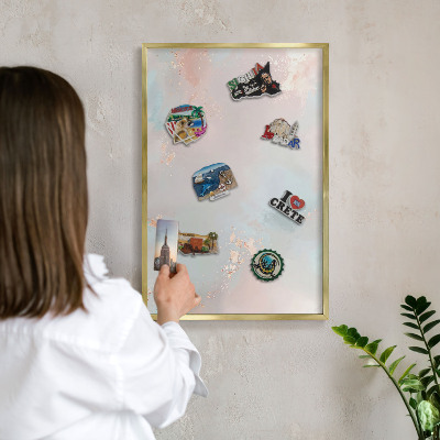 Tableau pour aimants cadre doré Harmonie pastel