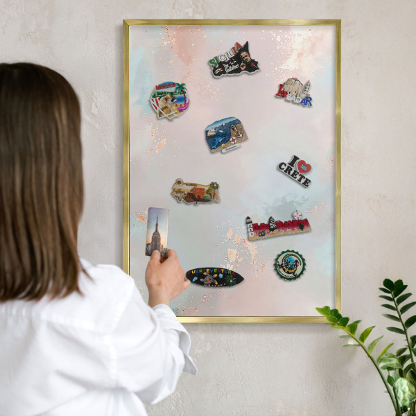 Tableau pour aimants cadre doré Harmonie pastel