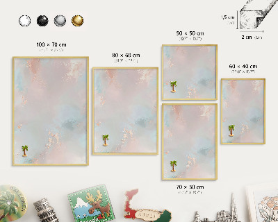 Tableau pour aimants cadre doré Harmonie pastel