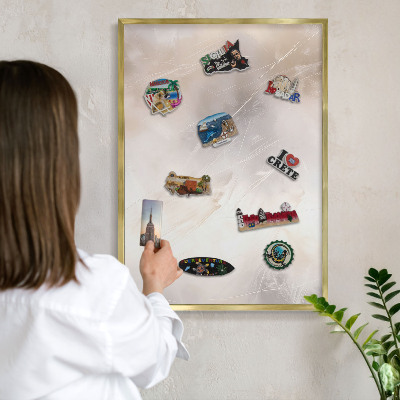 Tableau magnétique avec cadre de couleur dorée Douce légèreté