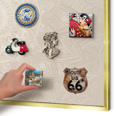 Tableau pour aimants cadre doré Mandala décoratif