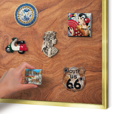 Tableau pour aimants cadre doré Grain de bois