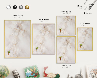 Tableau magnétique avec cadre de couleur dorée Élégance florale