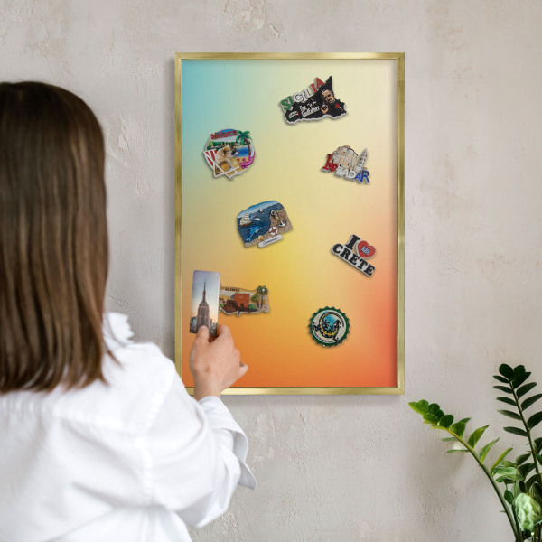 Tableau magnétique avec cadre de couleur dorée Transition de couleur