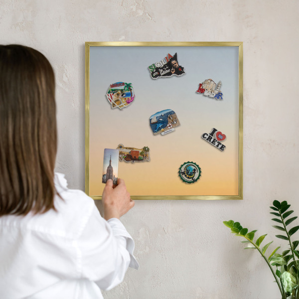 Tableau pour aimants cadre doré Dégradé pastel