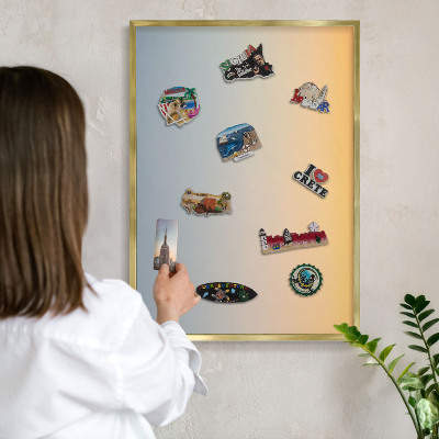 Tableau pour aimants cadre doré Dégradé pastel