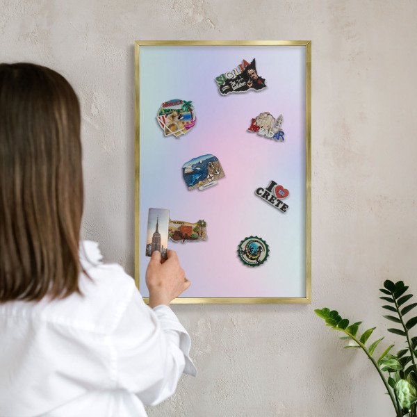 Tableau pour aimants cadre doré Dégradé pastel
