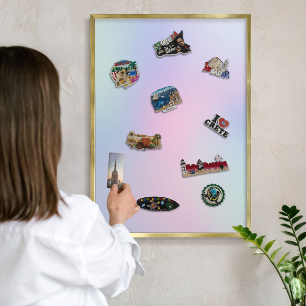 Tableau pour aimants cadre doré Dégradé pastel