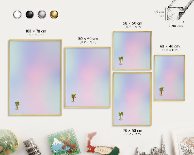 Tableau pour aimants cadre doré Dégradé pastel