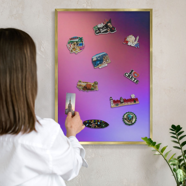 Tableau magnétique avec cadre de couleur dorée Couleurs de l'harmonie