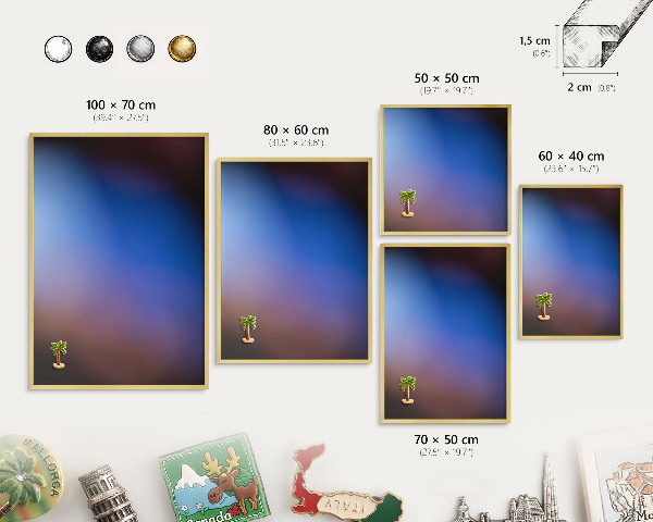Tableau pour aimants cadre doré Couleurs de l'équilibre