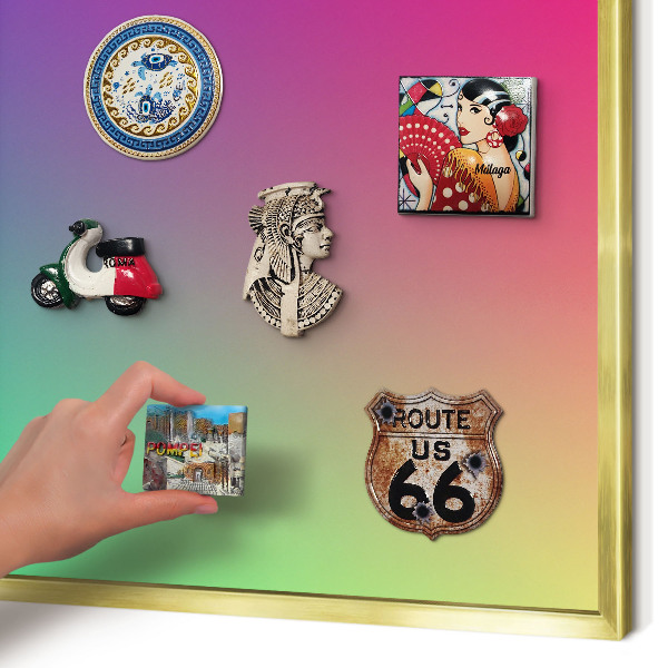 Tableau magnétique avec cadre de couleur dorée Dégradé coloré