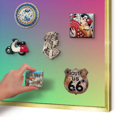Tableau magnétique avec cadre de couleur dorée Dégradé coloré