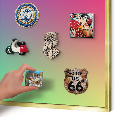 Tableau magnétique avec cadre de couleur dorée Dégradé coloré