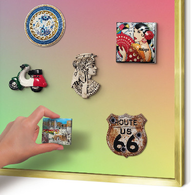 Tableau magnétique avec cadre de couleur dorée Dégradé coloré