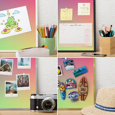 Tableau magnétique avec cadre de couleur dorée Dégradé coloré