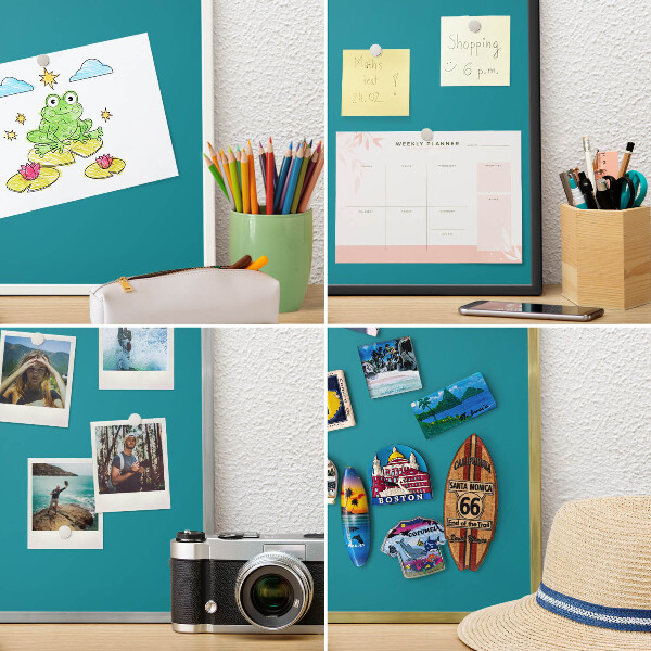 Tableau pour aimants cadre doré Turquoise frais