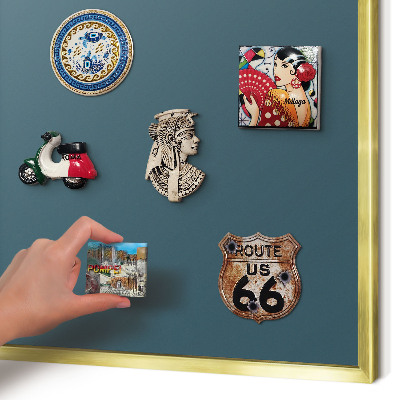 Tableau pour aimants cadre doré Turquoise foncé