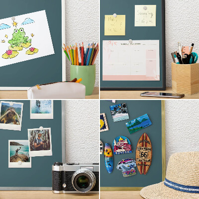 Tableau pour aimants cadre doré Turquoise foncé